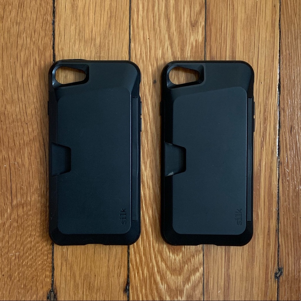 Black Silk iPhone 7/8 Wallet Phone Cases